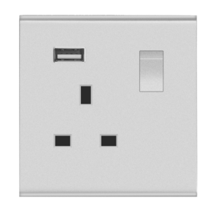 Wiring Accessories - 1 Gang 13A Switched Socket with Type A Charger